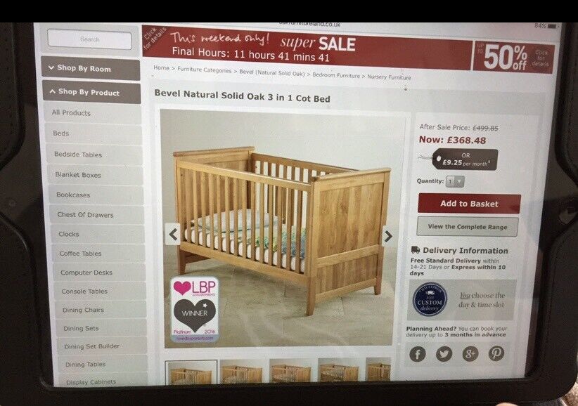 cot bed oak furniture land